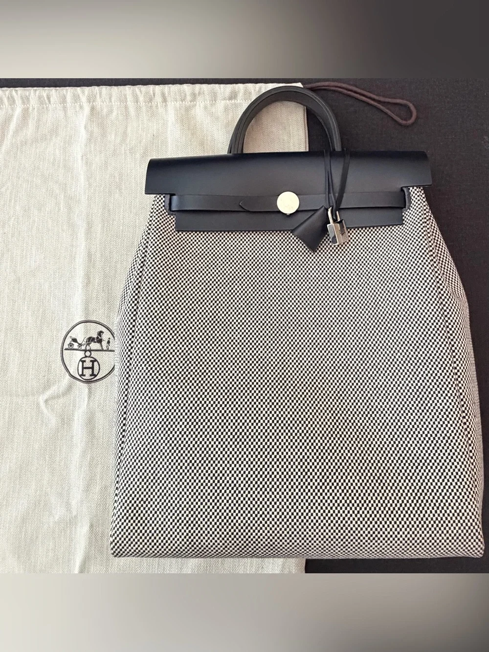 HERMES Herbag A Dos Zip Hunter Criss Viking Retourne Backpack Navy Blue